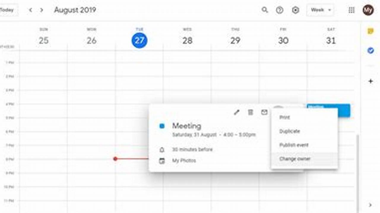 How To Change Owner Of A Google Calendar