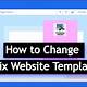 How To Change Template In Wix Editor