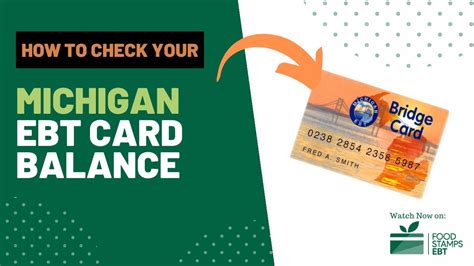 Bridge Card Balance Michigan EBT Electronic Benefit Transfer