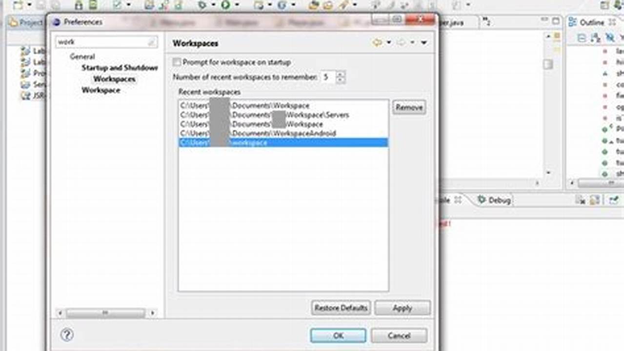 How To Clear Eclipse Workspace