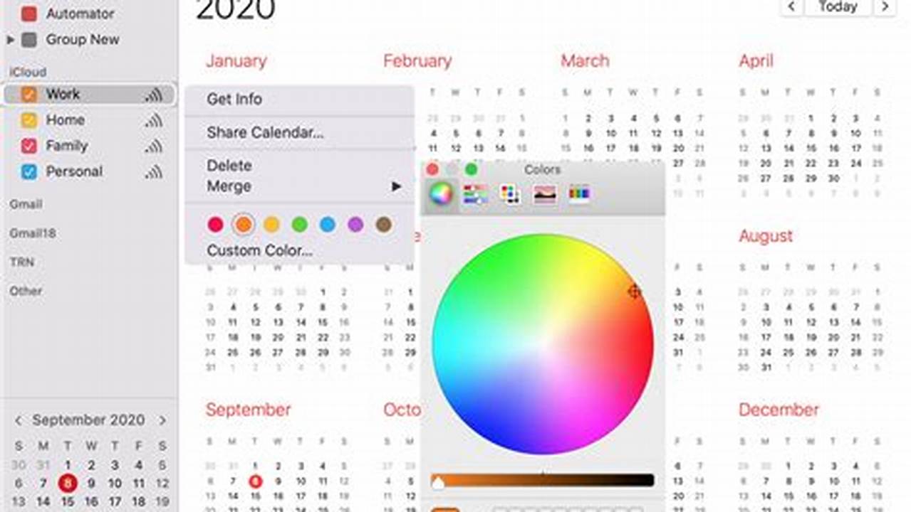 How To Color Code Calendar On Mac
