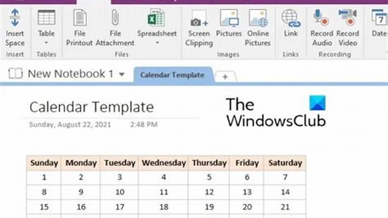 How To Create A Calendar In Onenote