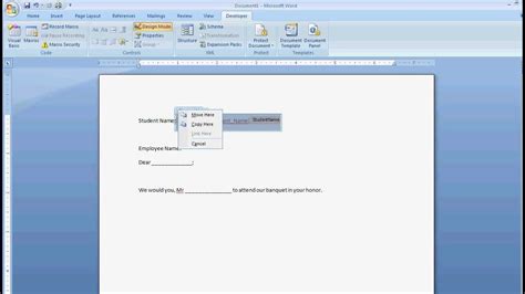 How To Create A Template In Word 2007 With Fields