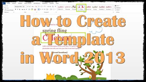 How to Create a Template in Word 2013 Tutorials Tree Learn
