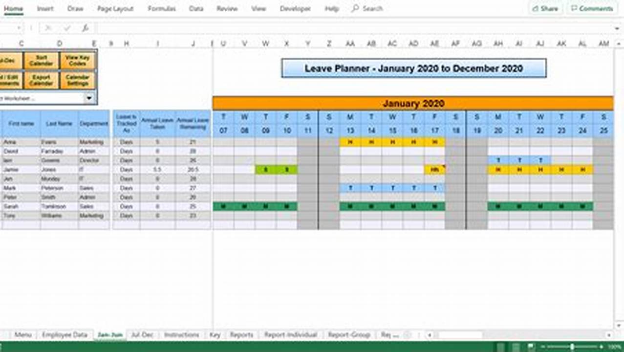 How To Create Leave Calendar In Excel