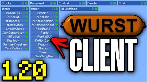 Minecraft Hack 1.10 + 1.9 + 1.8 Wurst Client (Download)