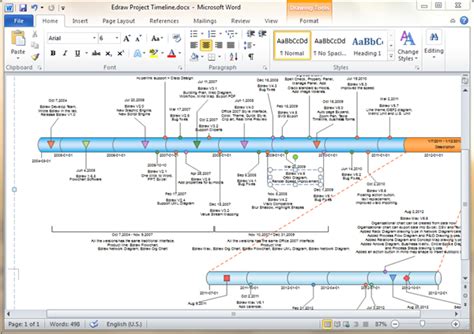 How To Make A Timeline Template Microsoft Word