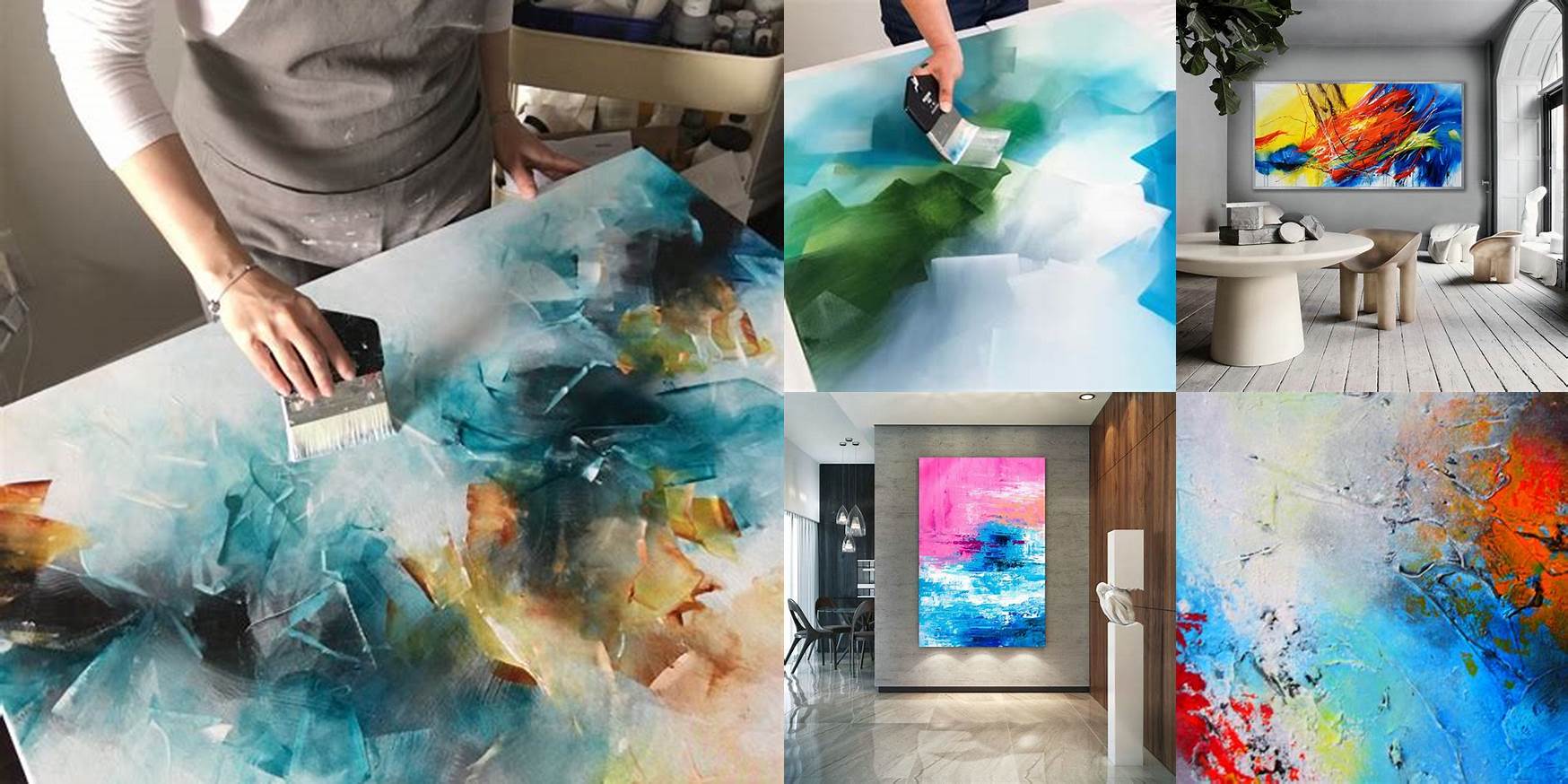 How To Paint A Large Canvas Abstract Painting