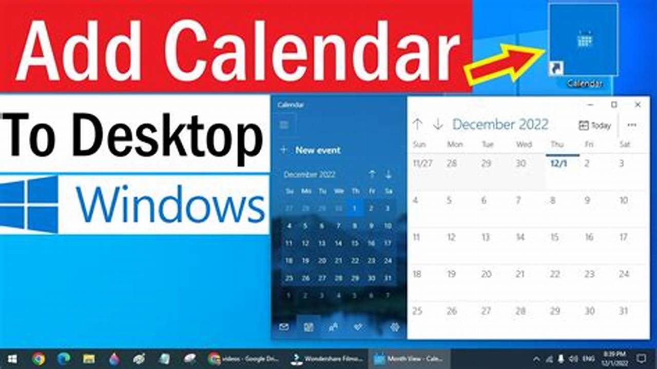 How To Pin Calendar To Desktop Windows 10