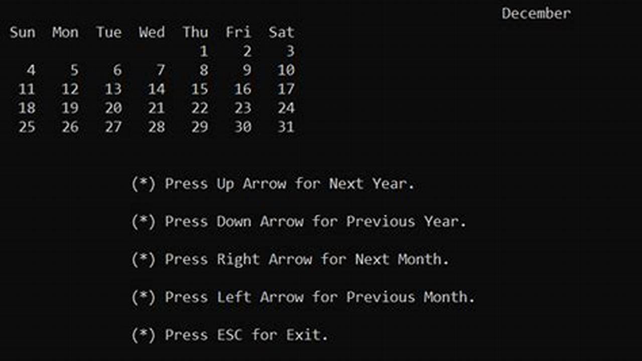 How To Program A Calendar In C