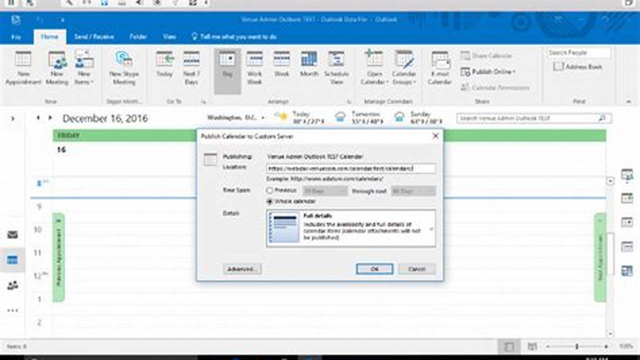 How To Publish Outlook Calendar To Webdav Server