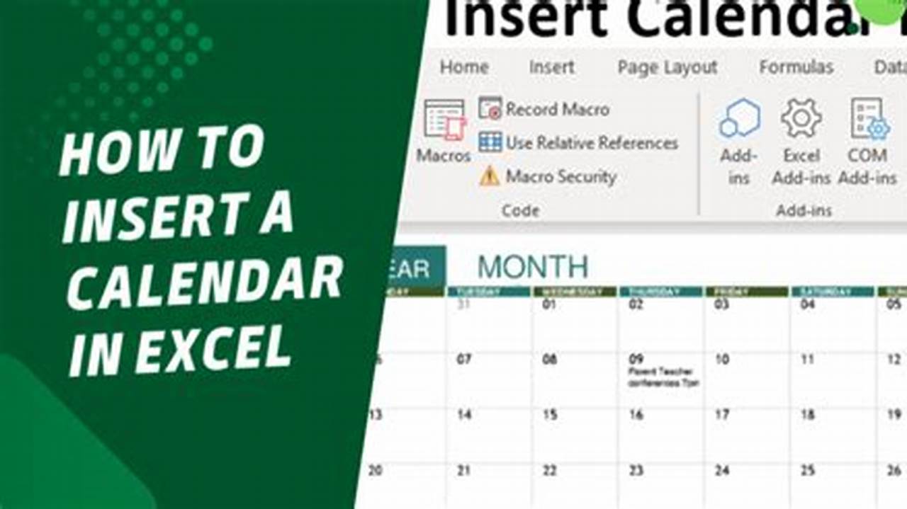 How To Put Calendar On Excel