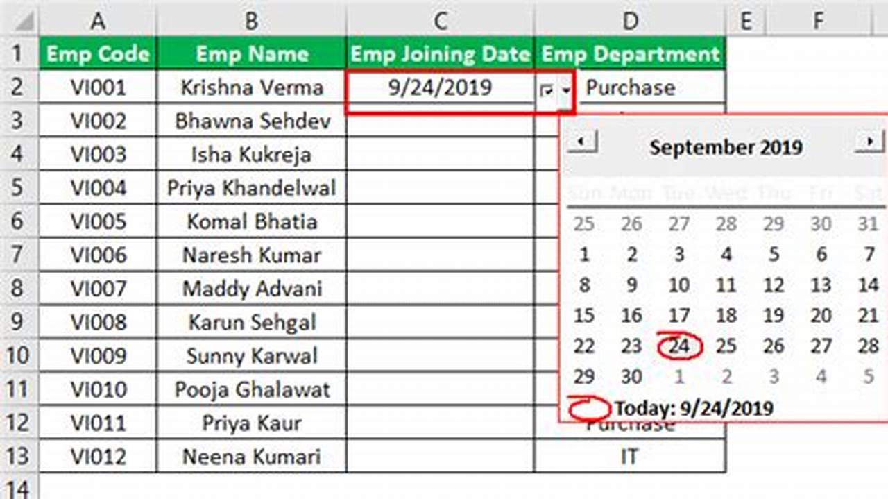 How To Select A Date From A Calendar In Excel