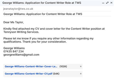 How To Send Cover Letter In Email