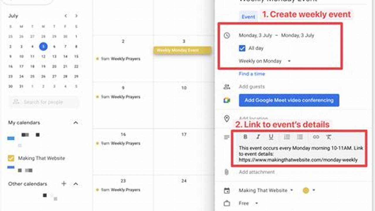 How To Set Up Recurring Events In Google Calendar