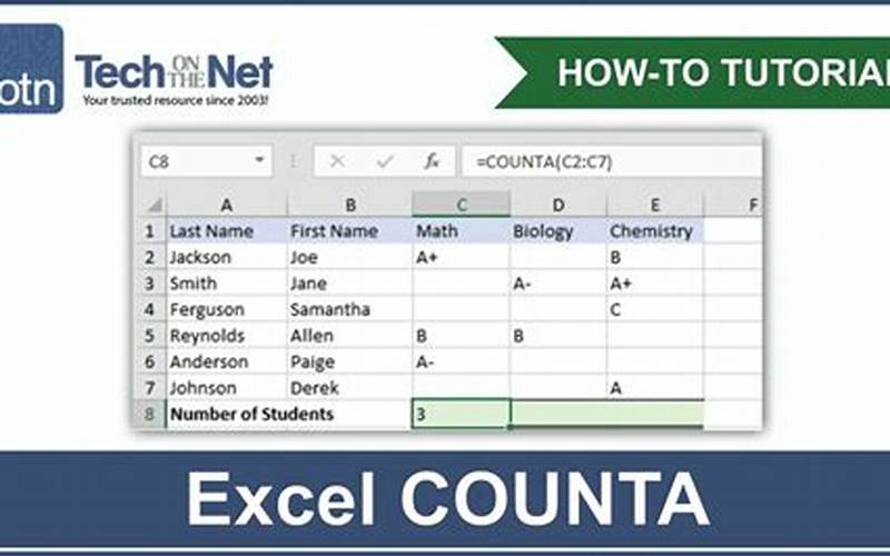 How To Use Counta Function Excel