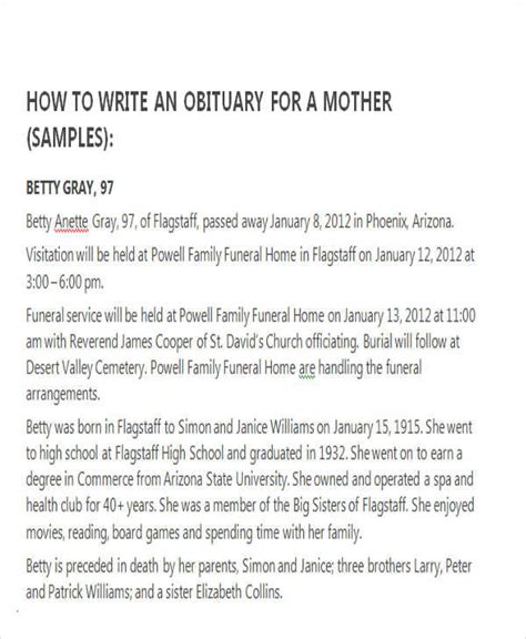 FREE 33+ Sample Obituary in PDF MS Word