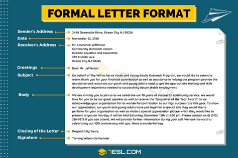 Writing a formal letter ESOL Nexus