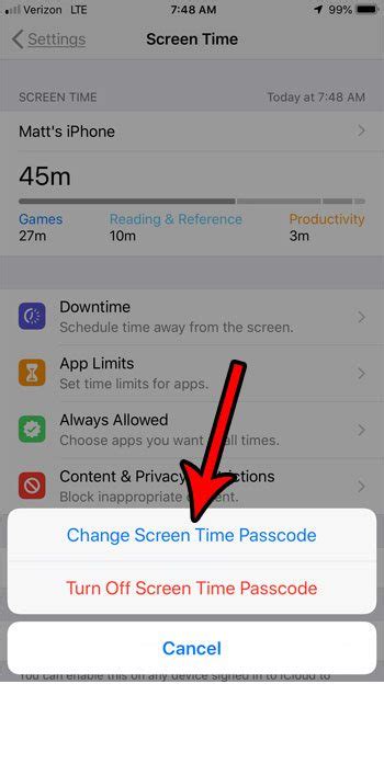 How to Change Your Screen Time Passcode