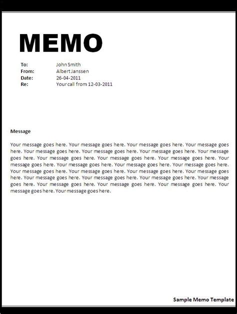 Announcement Memo Template Templates at