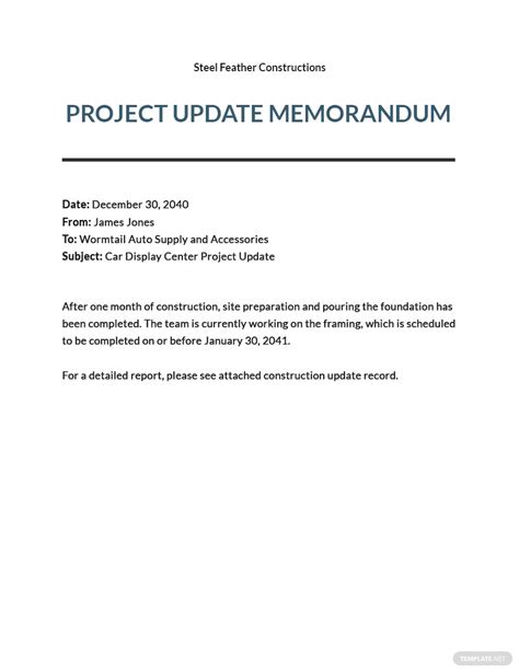 Project Management Memo Template Memo template, Small business