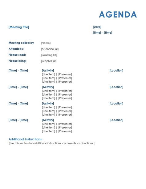 46 Effective Meeting Agenda Templates ᐅ TemplateLab