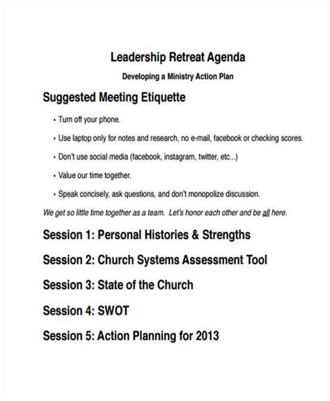 10+ Retreat Agenda Templates Free Word, PDF Format Download