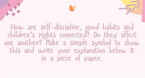 How Are Self Discipline Good Habits And Children s Rights Connected