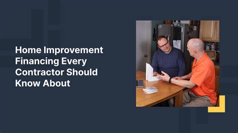 How Contractors Can Secure Home Improvement Financing