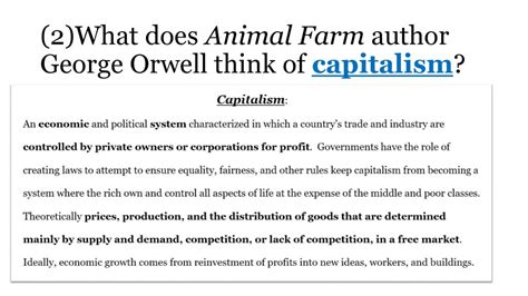 How Does Animal Farm Show Capitilism