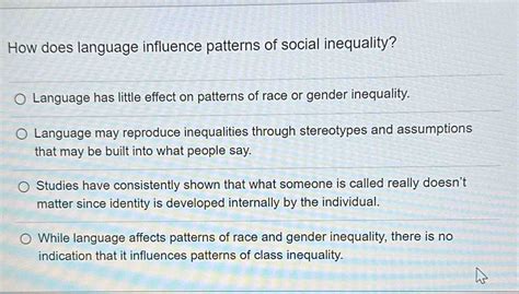 How Does Language Influence Patterns Of Social Inequality