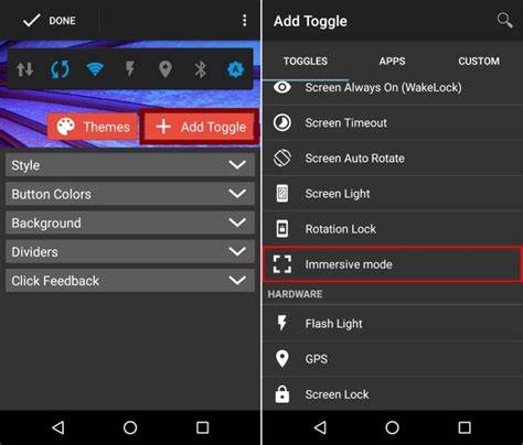Hide the bar inside apps with immersive mode