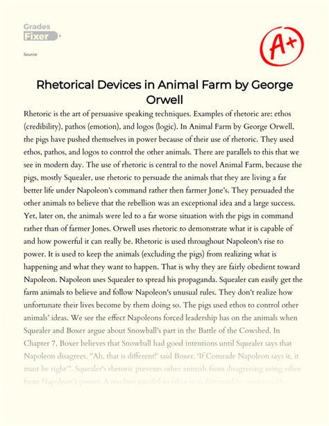 How Is Animal Farm A Rhetorical Tale