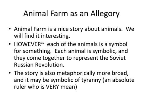 How Is Animal Farm An Allegory Examples