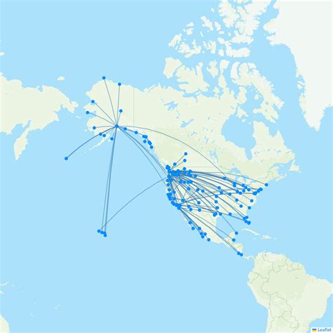 Alaska Airlines Map of Destinations