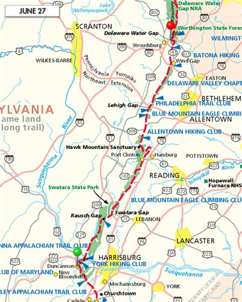 Appalachian Trail in Pennsylvania Map