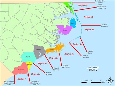 Beaches in North Carolina Map