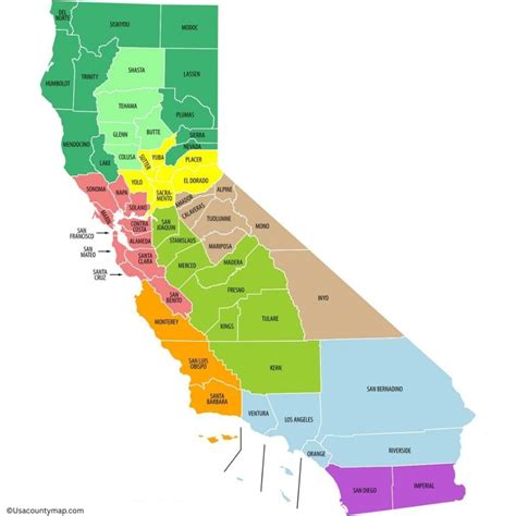 California County Map With Cities