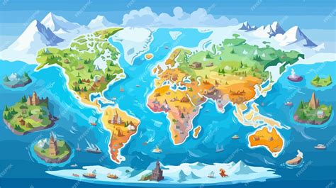 Cartoon Map Of The World