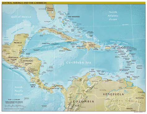 Map of Central America and The Caribbean