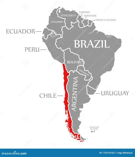 Chile Map in South America