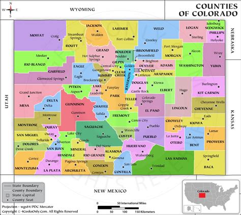 Colorado County Map With Cities