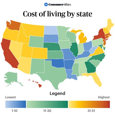 Cost of Living USA Map