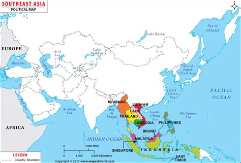 Southeast Asia Countries Map