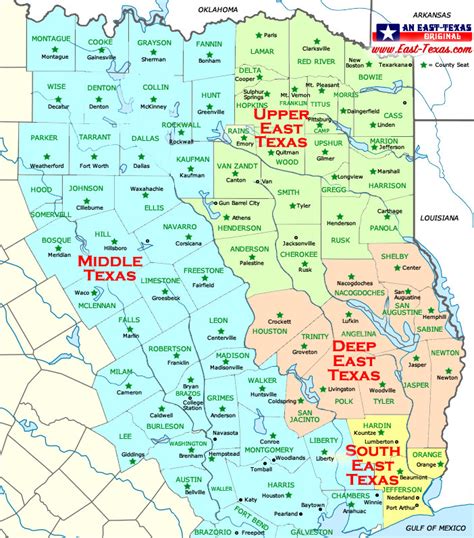 County Map Of East Texas