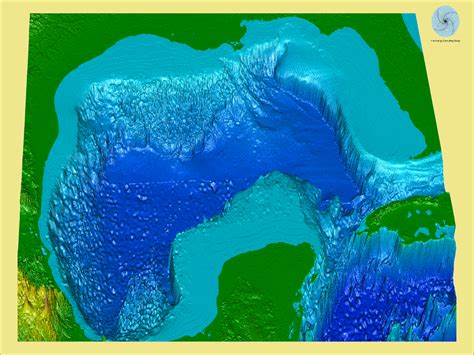 Depth of Gulf of Mexico map