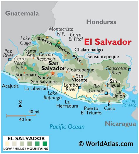 El Salvador on a Map