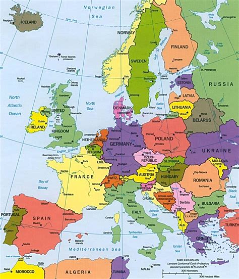 Map of Europe with England highlighted