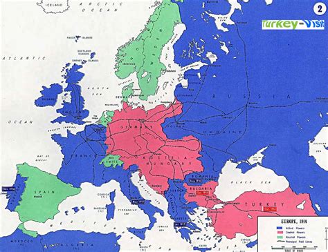 Europe in World War 1 Map