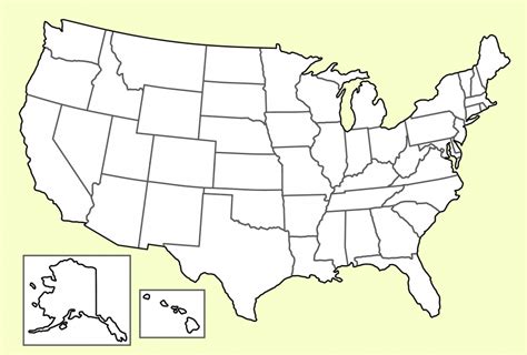 Visual representation of a Fill In Map of USA